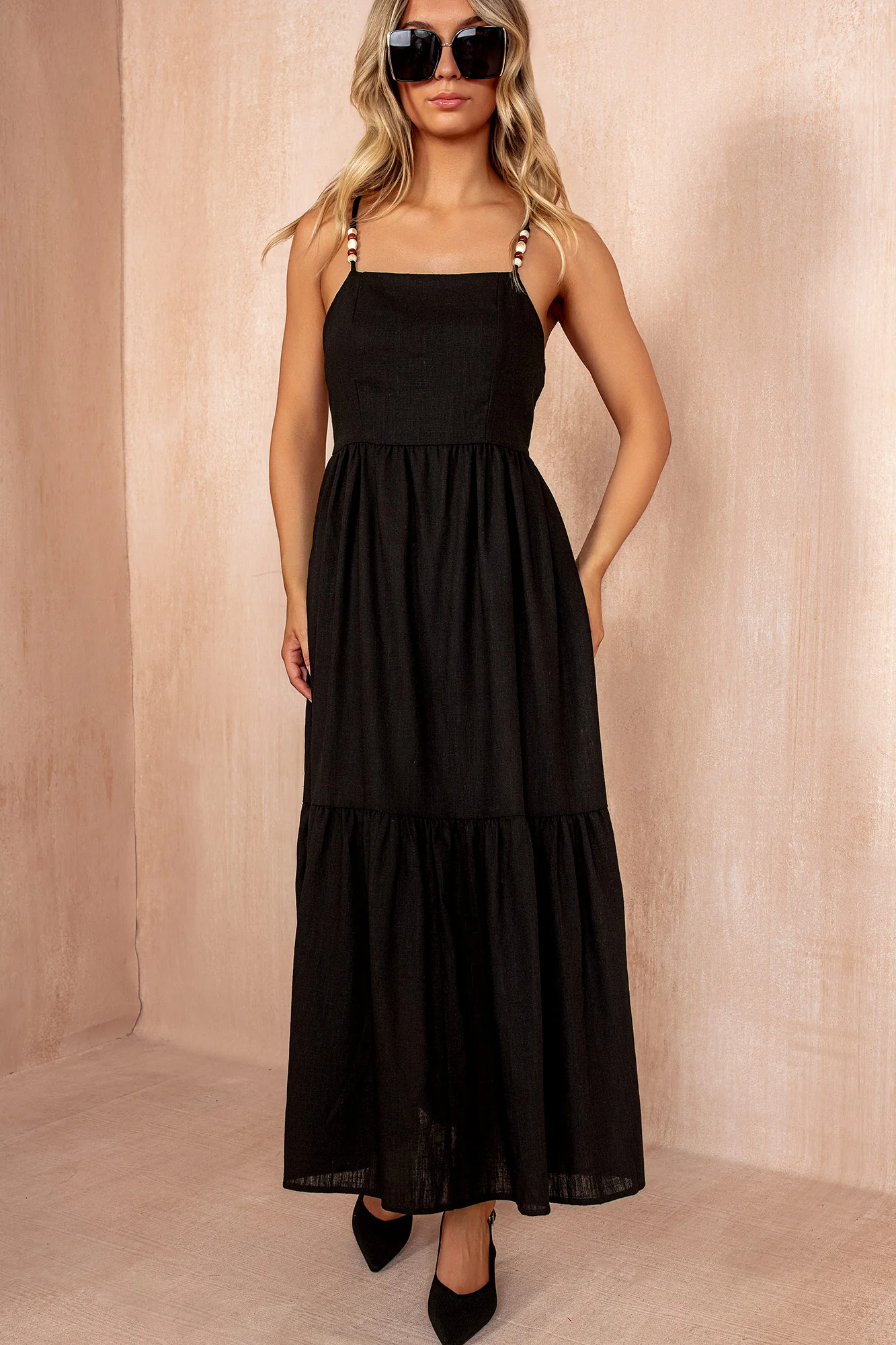 Joanna Black Linen Dress - Weharma
