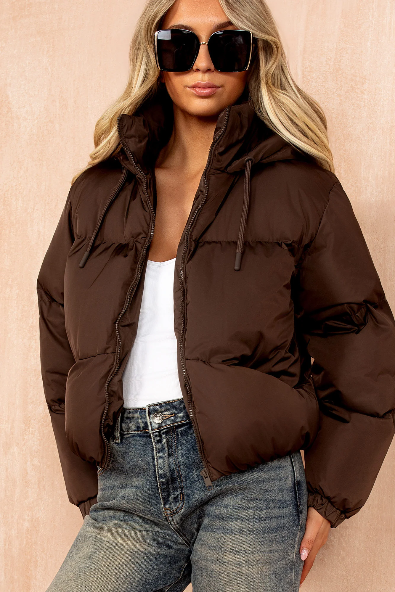 Hillary Chocolate Puffer Jacket - Weharma