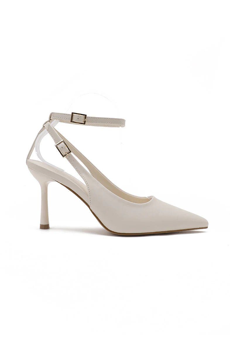 Sloane Cream Court Heels - Weharma
