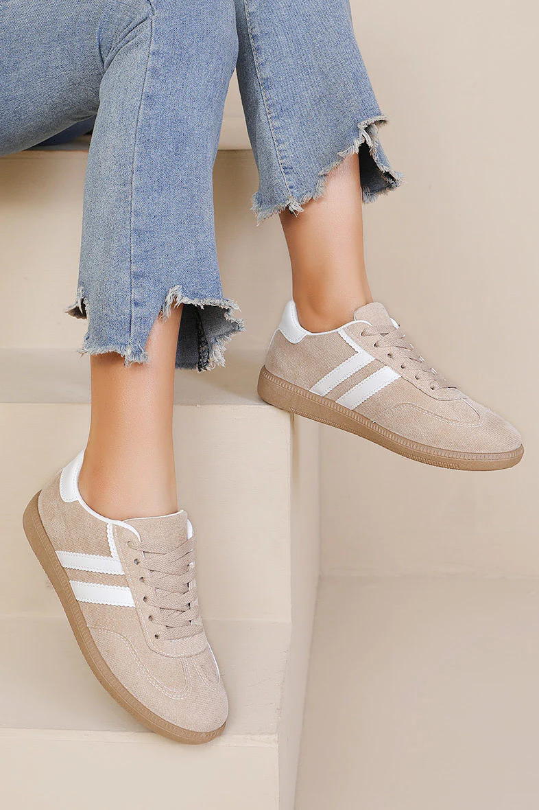 Alaina Stone Suedette Trainers - Weharma