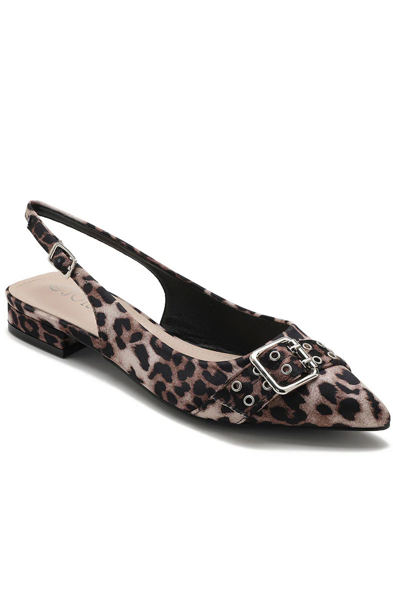 Delilah Leopard PU Slingback Shoe - Weharma