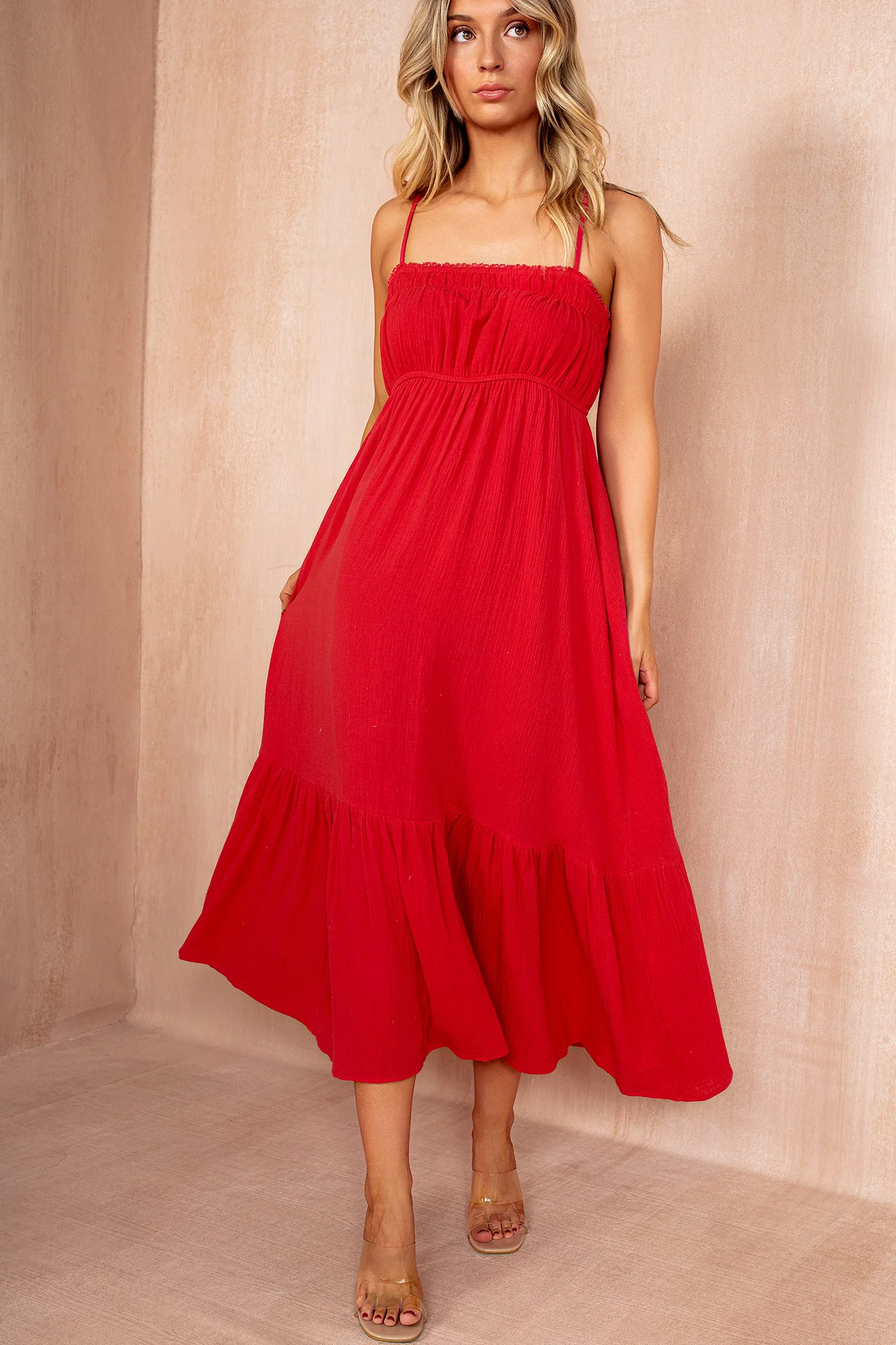 Tessa Cherry Cotton Cami Dress - Weharma