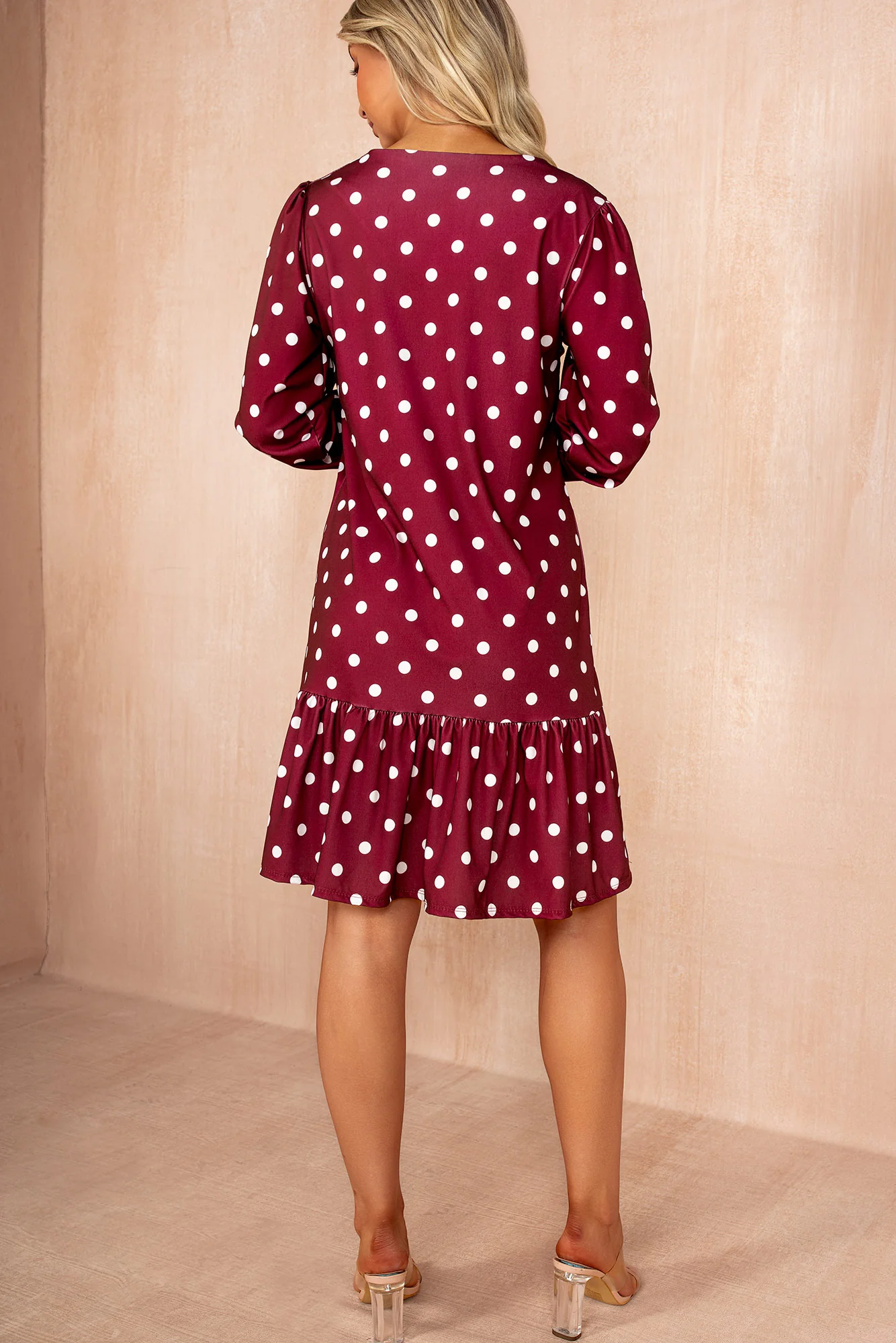 Petunia Wine Polka Dot Drop Hem Dress - Weharma