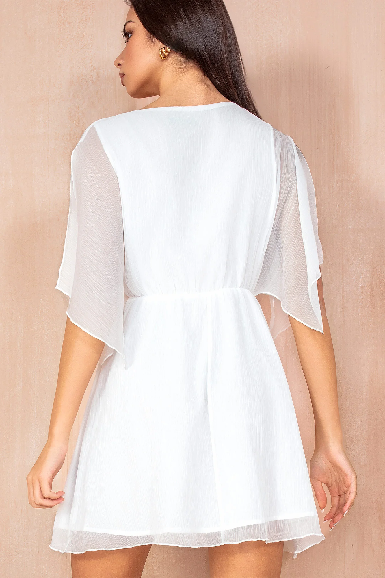 Honey White Chiffon Dress - Weharma