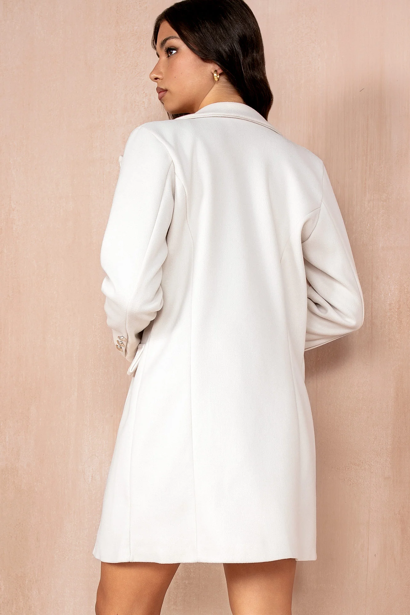 Julissa Cream Double Breasted Coat - Weharma