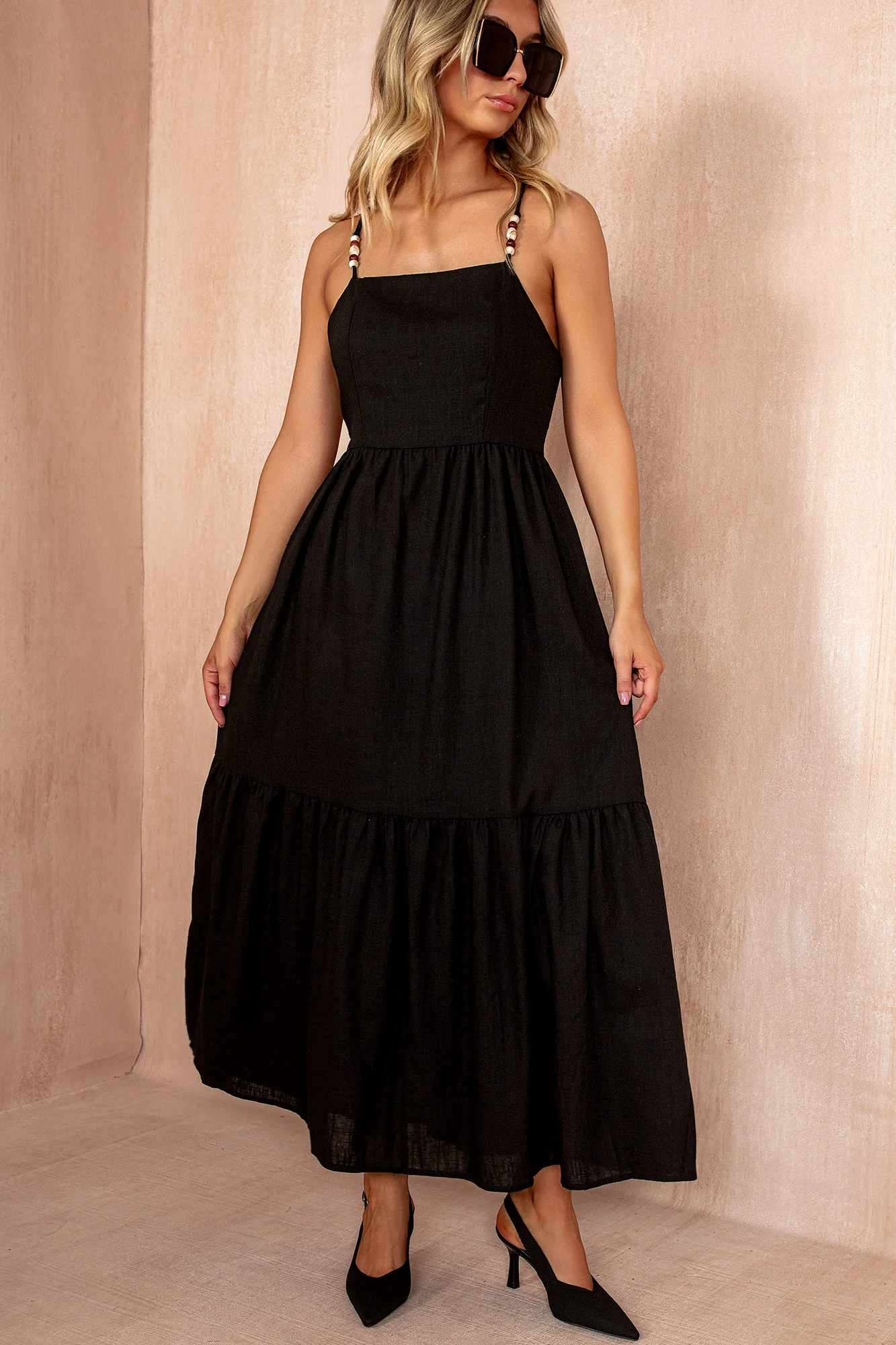 Joanna Black Linen Dress - Weharma