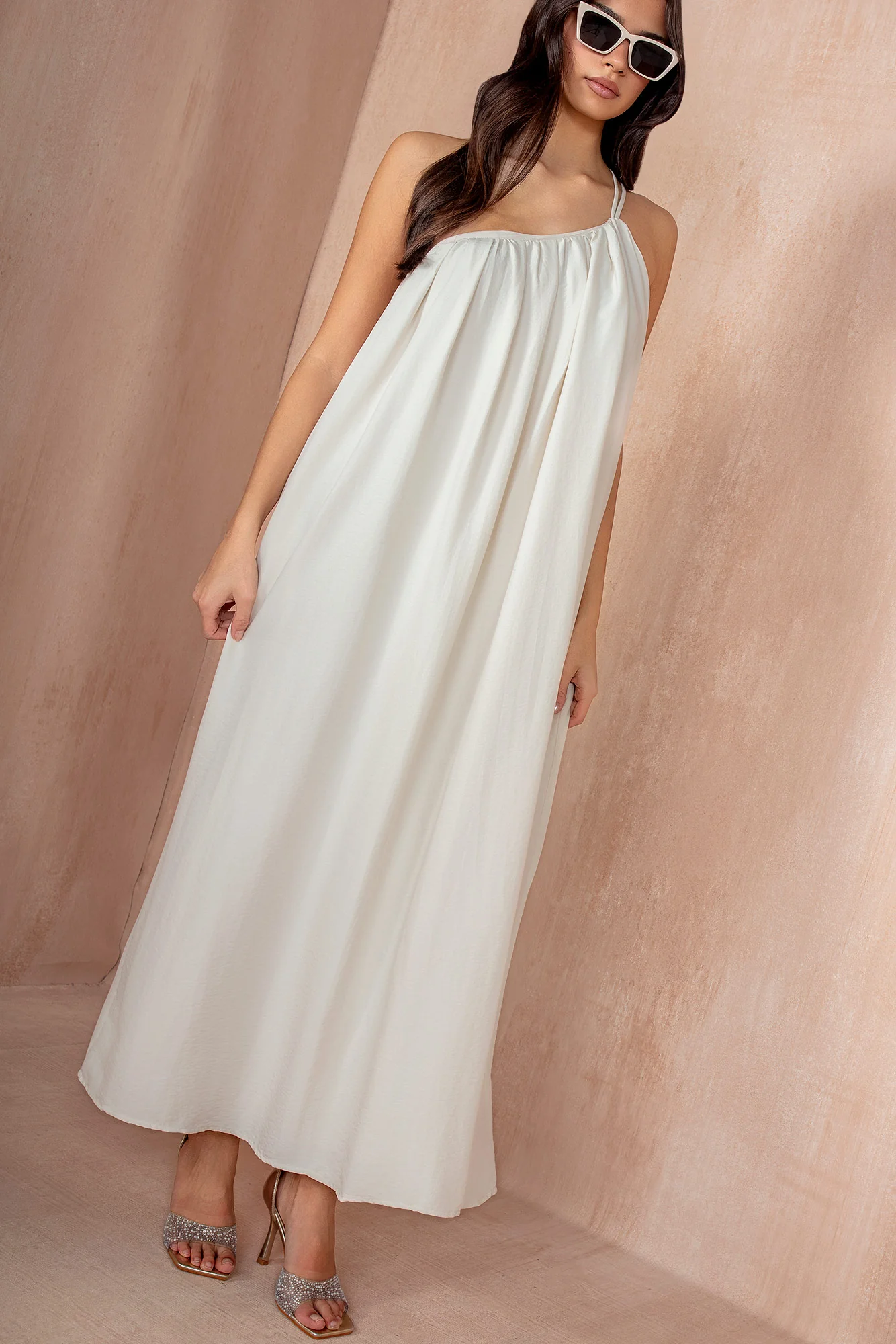 Eileen Stone Oversized One Shoulder Maxi Dress - Weharma