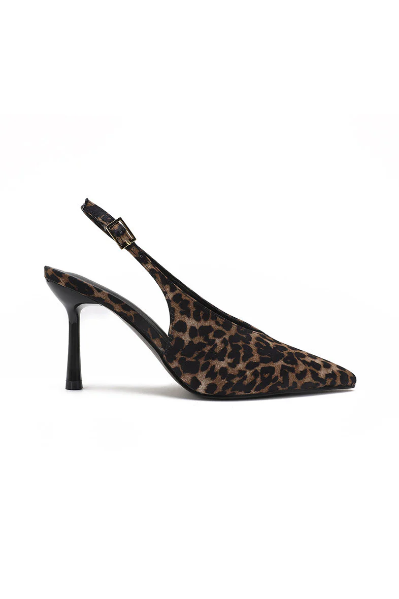 Fabia Leopard Print Slingback Heels - Weharma