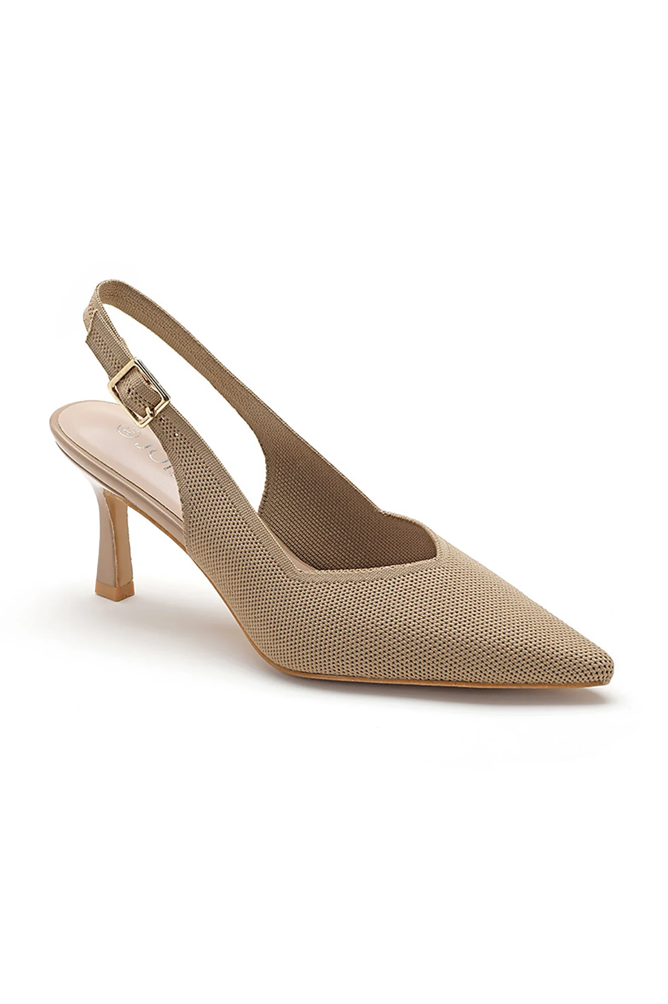 Helene Nude Woven Court Heels - Weharma