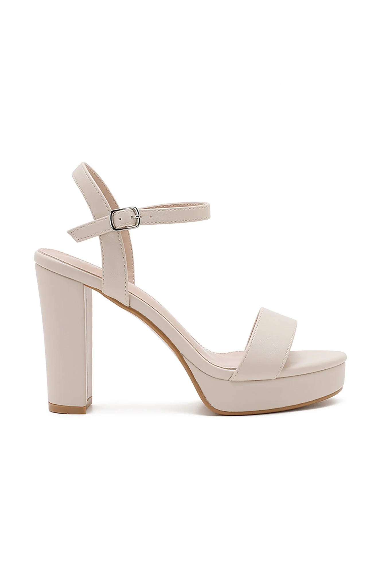 Kennie Nude PU Platform Heels - Weharma