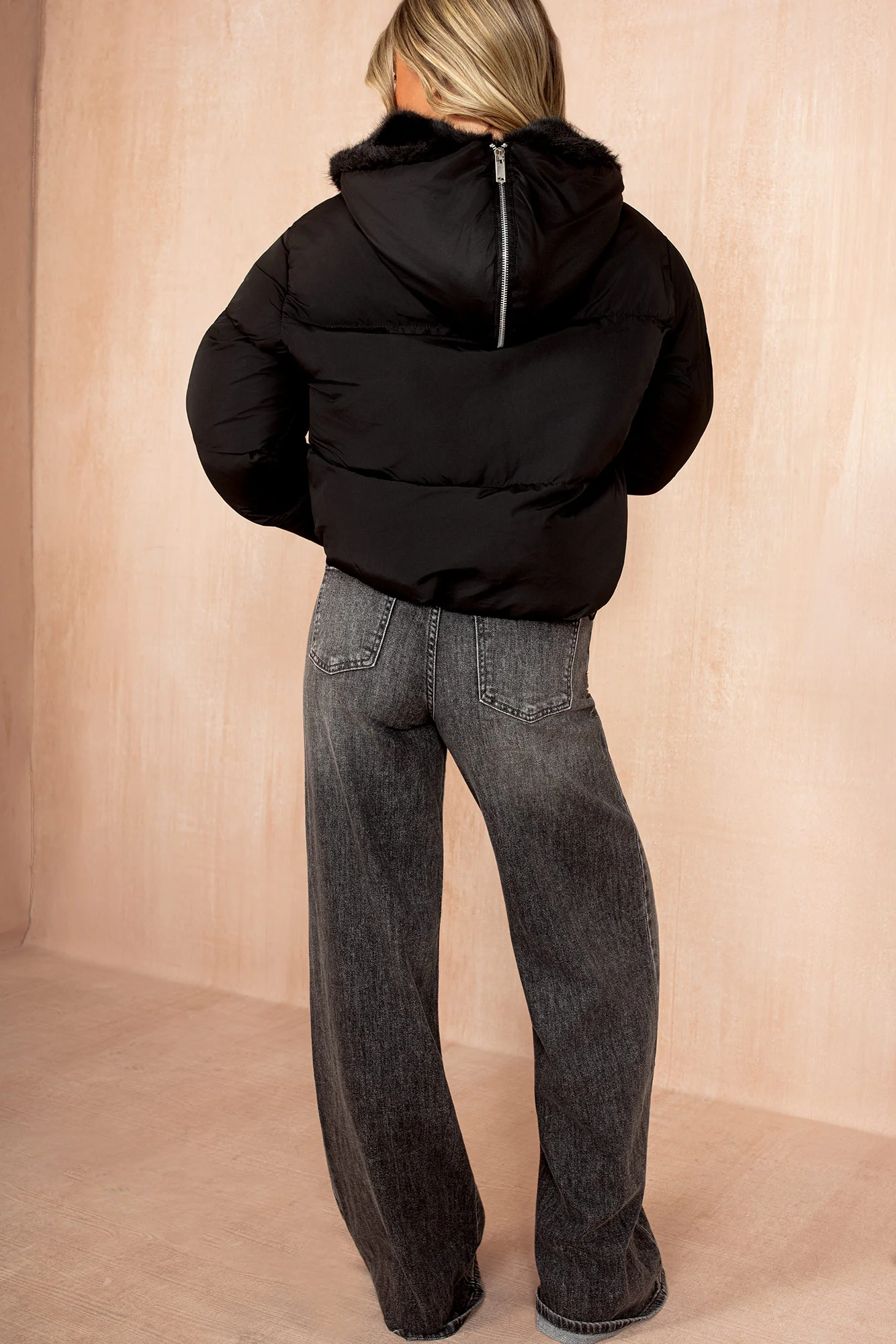 Rachida Black Wash Wide Leg Jeans - Weharma