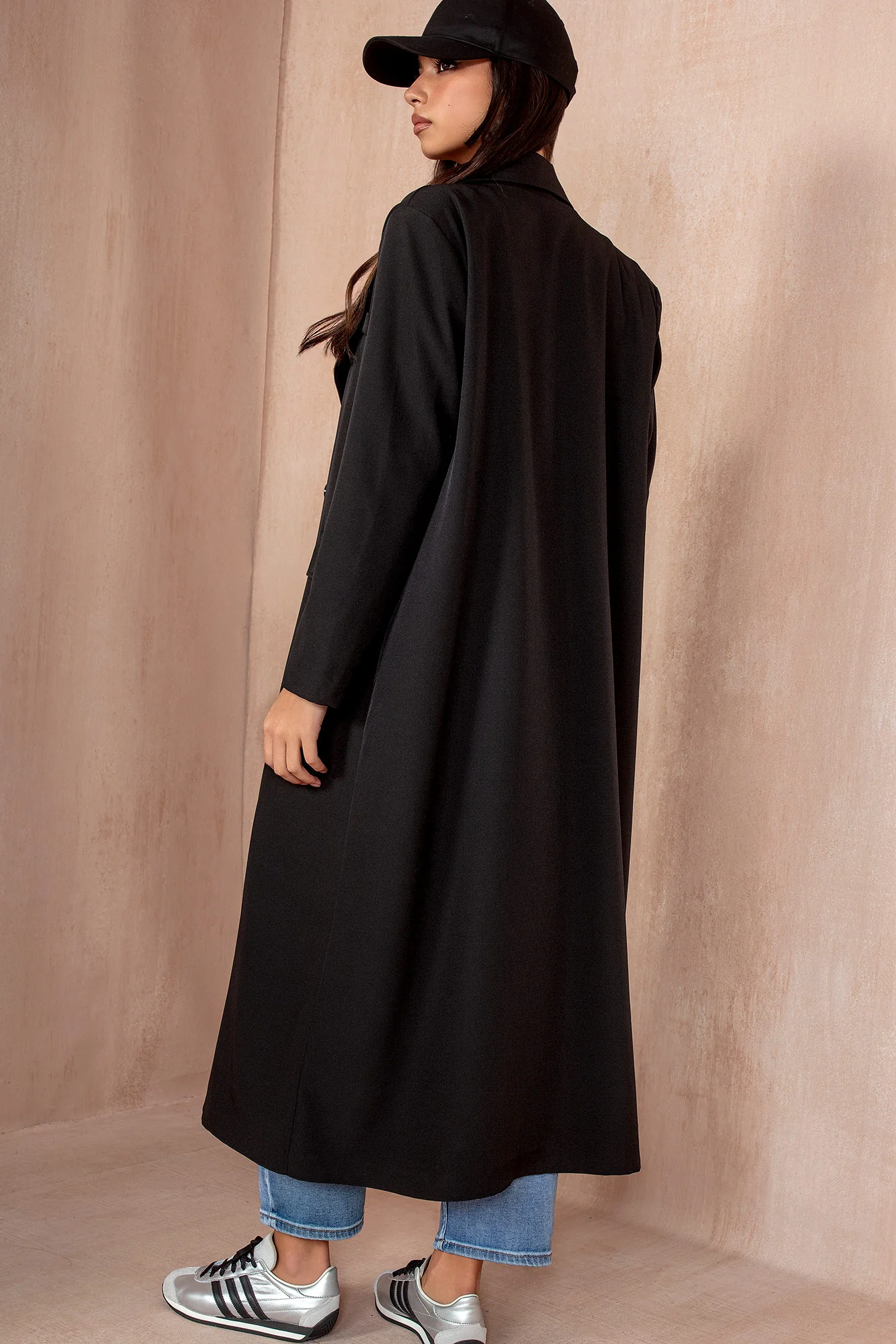 Florencia Black Double Breasted Coat - Weharma