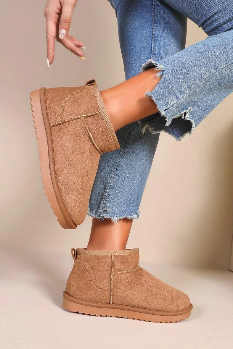 Addison Camel Suedette Mules - Weharma