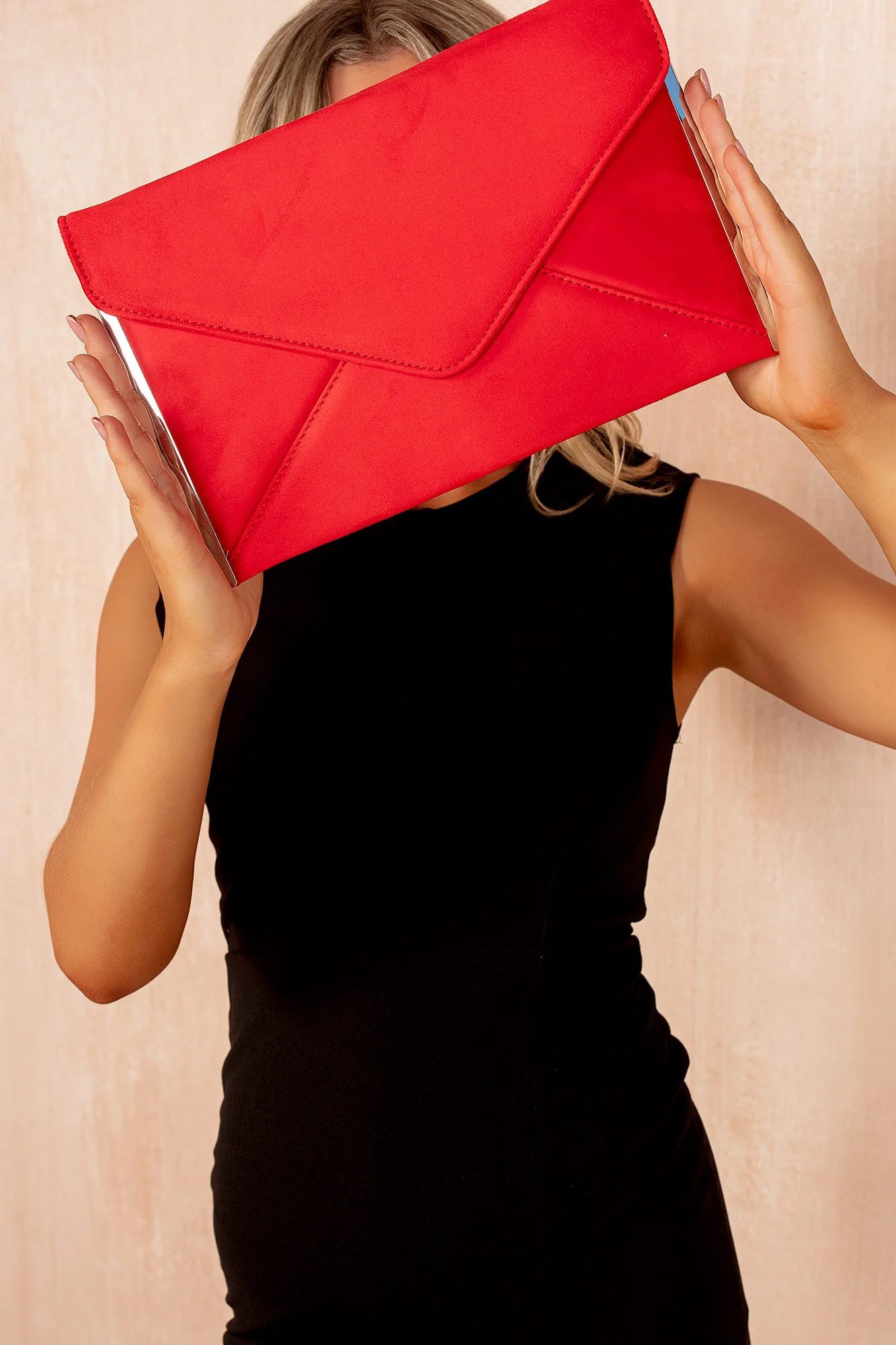 Diana Red Suedette Detachable Chain Bag - Weharma