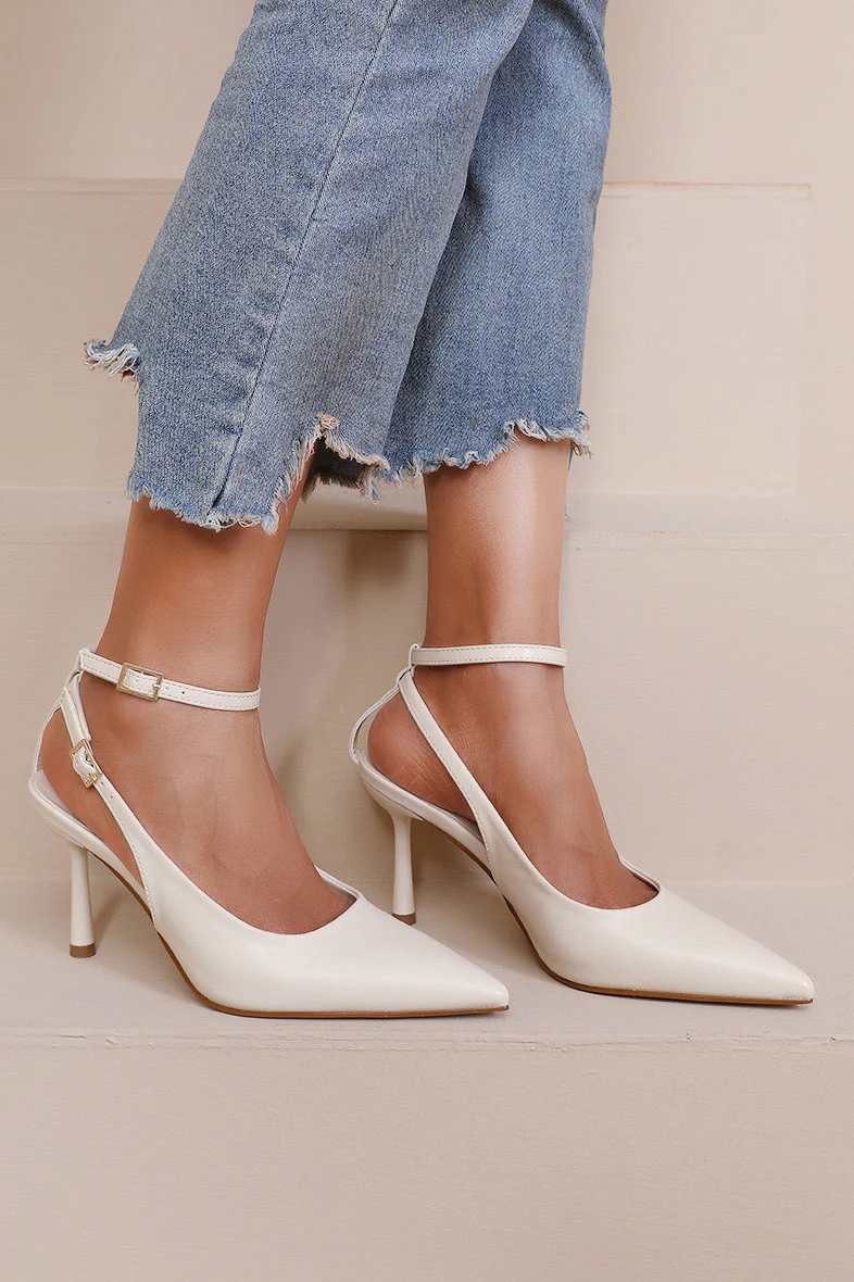 Sloane Cream Court Heels - Weharma