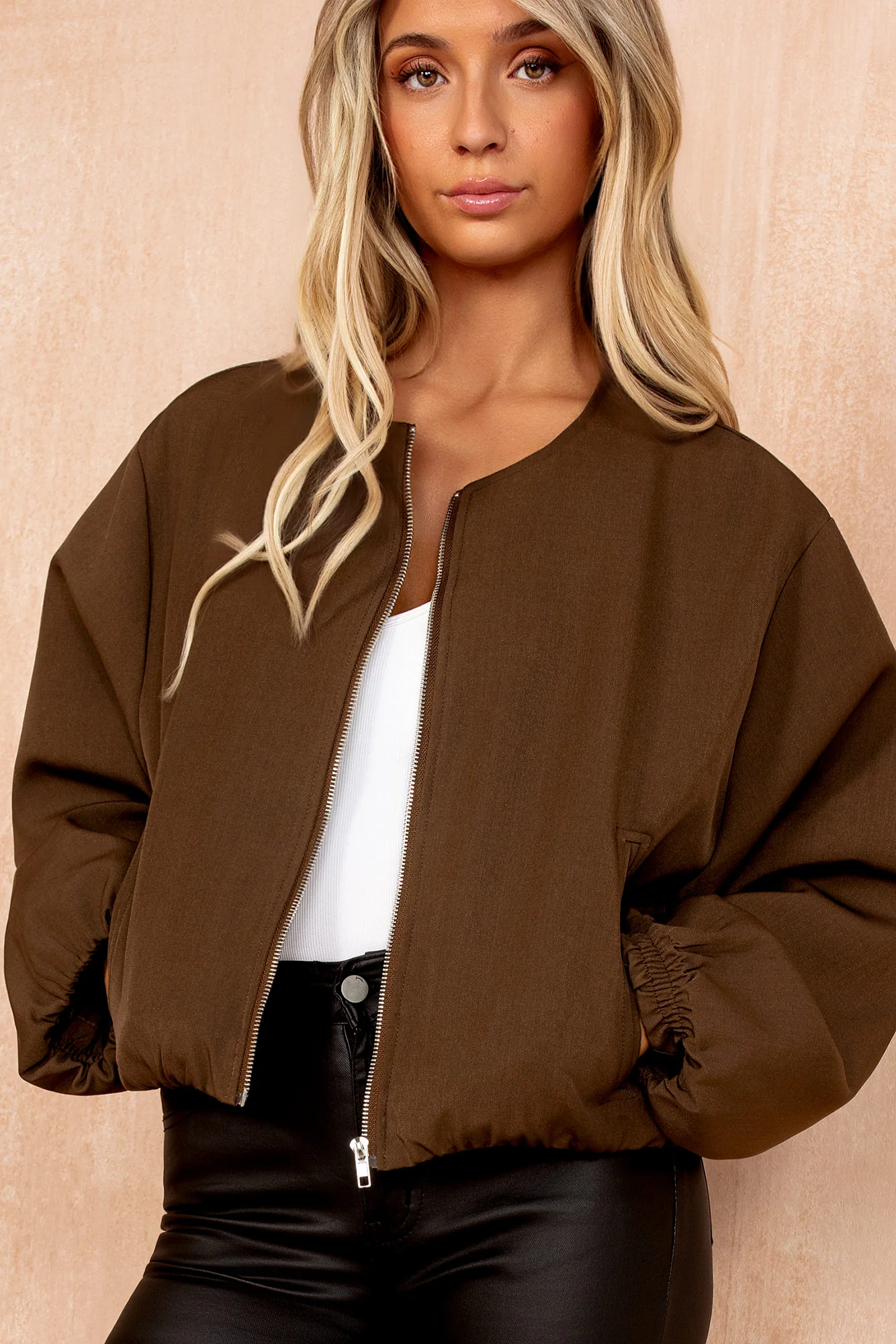 Morris Chocolate Bubble Hem Bomber Jacket - Weharma