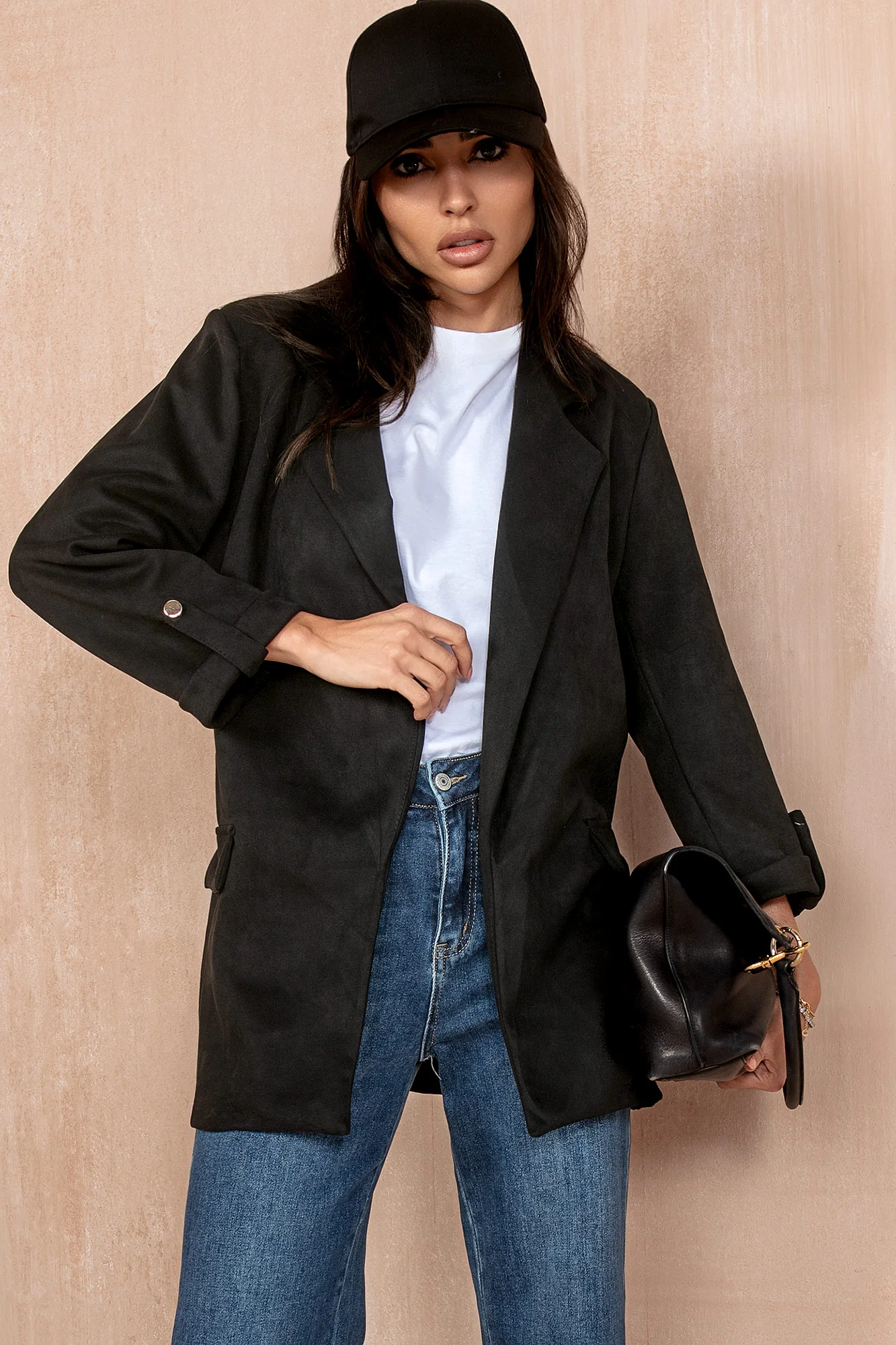 Jules Black Suedette Blazer - Weharma