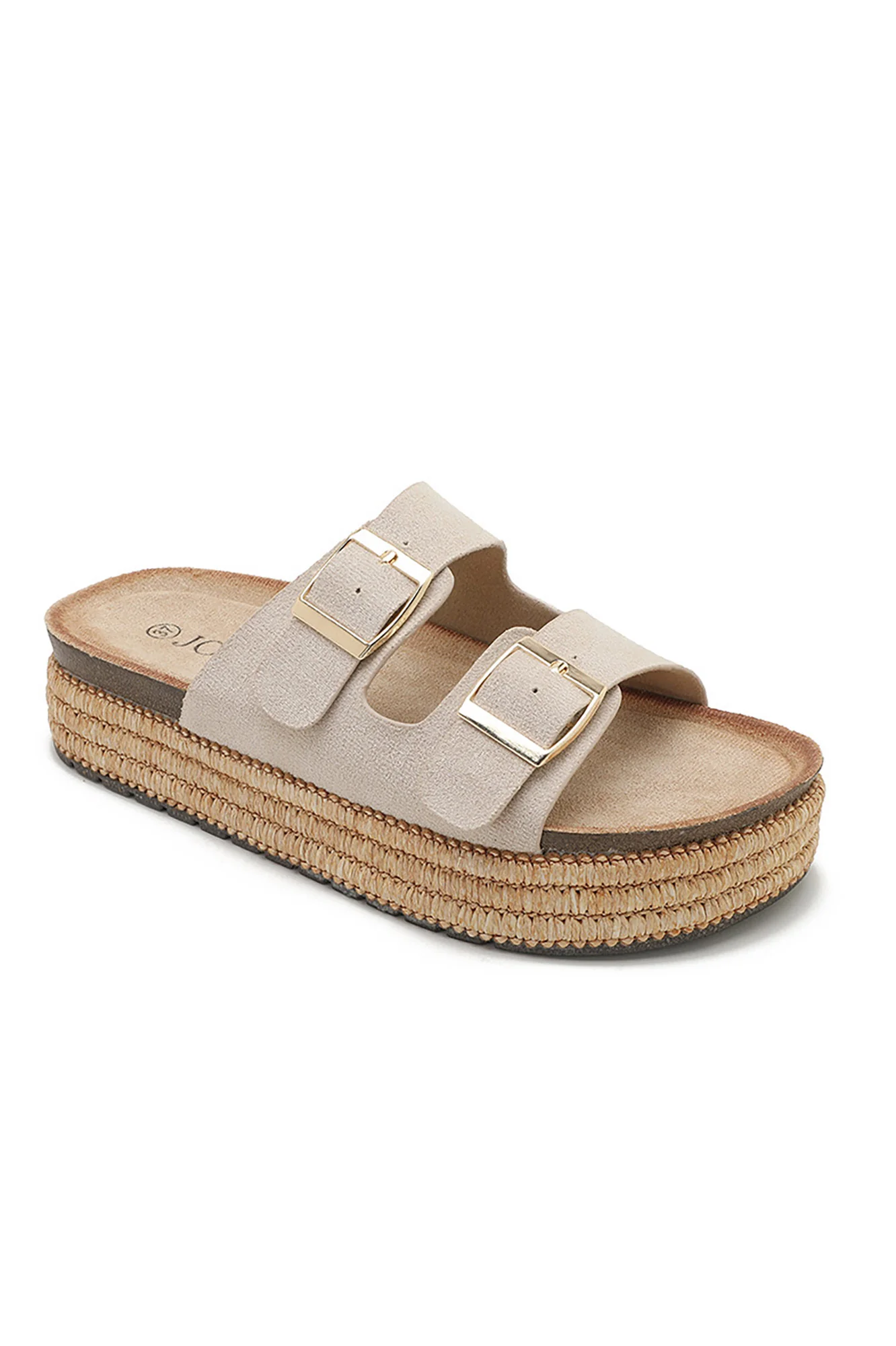 Florence Stone Espadrille Flatform Sliders - Weharma