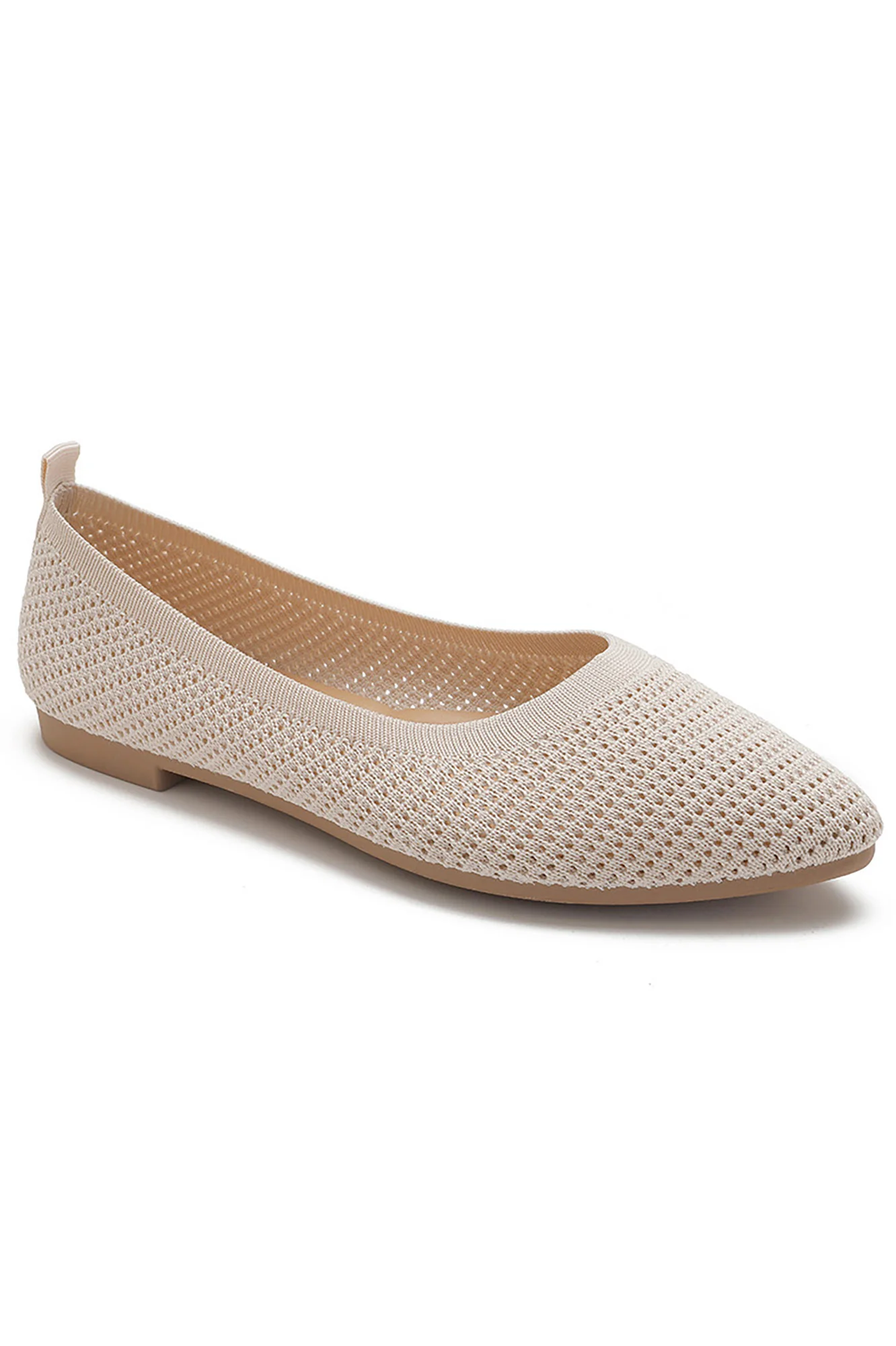 Sally Nude Woven Ballet Pumps - Weharma