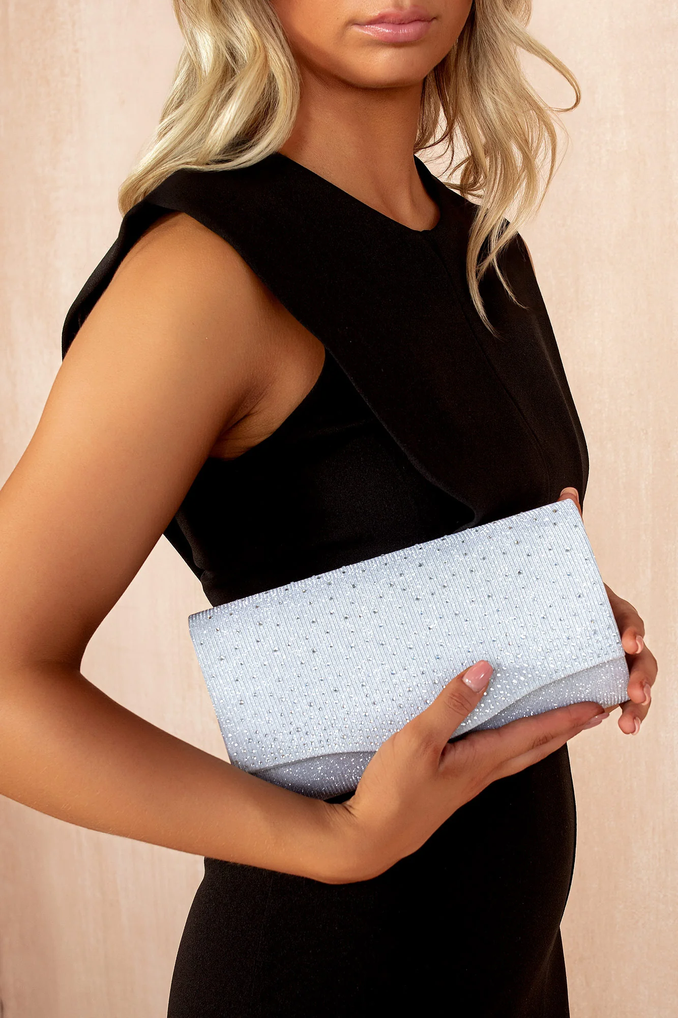 Tori Silver Diamante Detachable Chain Bag - Weharma