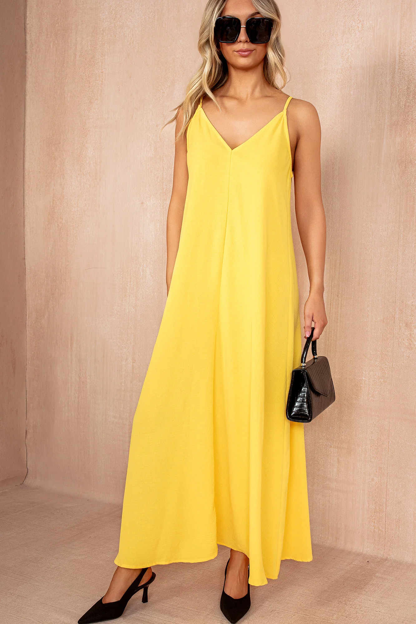 Rosalie Yellow Cami Maxi Dress - Weharma