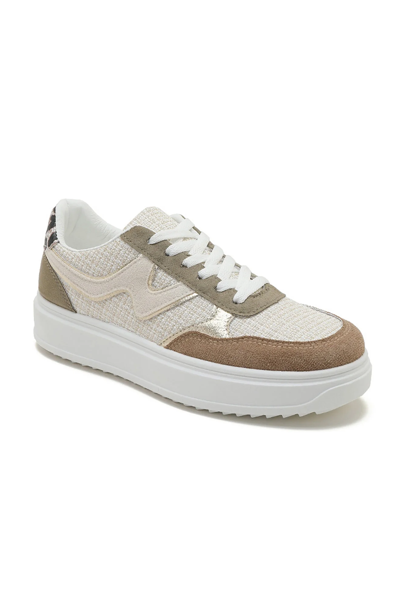 Dakota Khaki Suedette Chunky Trainers - Weharma