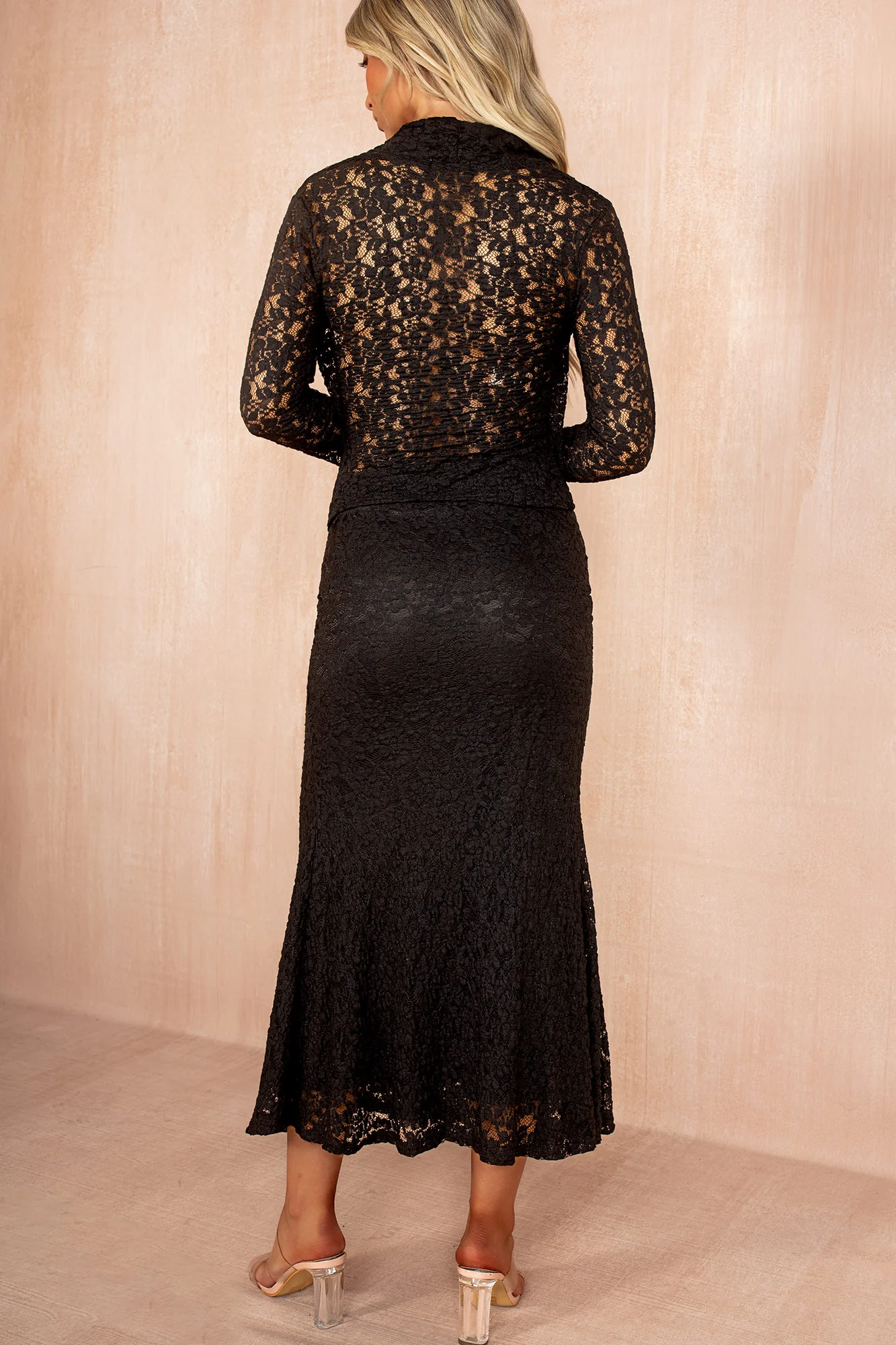 Lexi Black Floral Lace Co Ord - Weharma