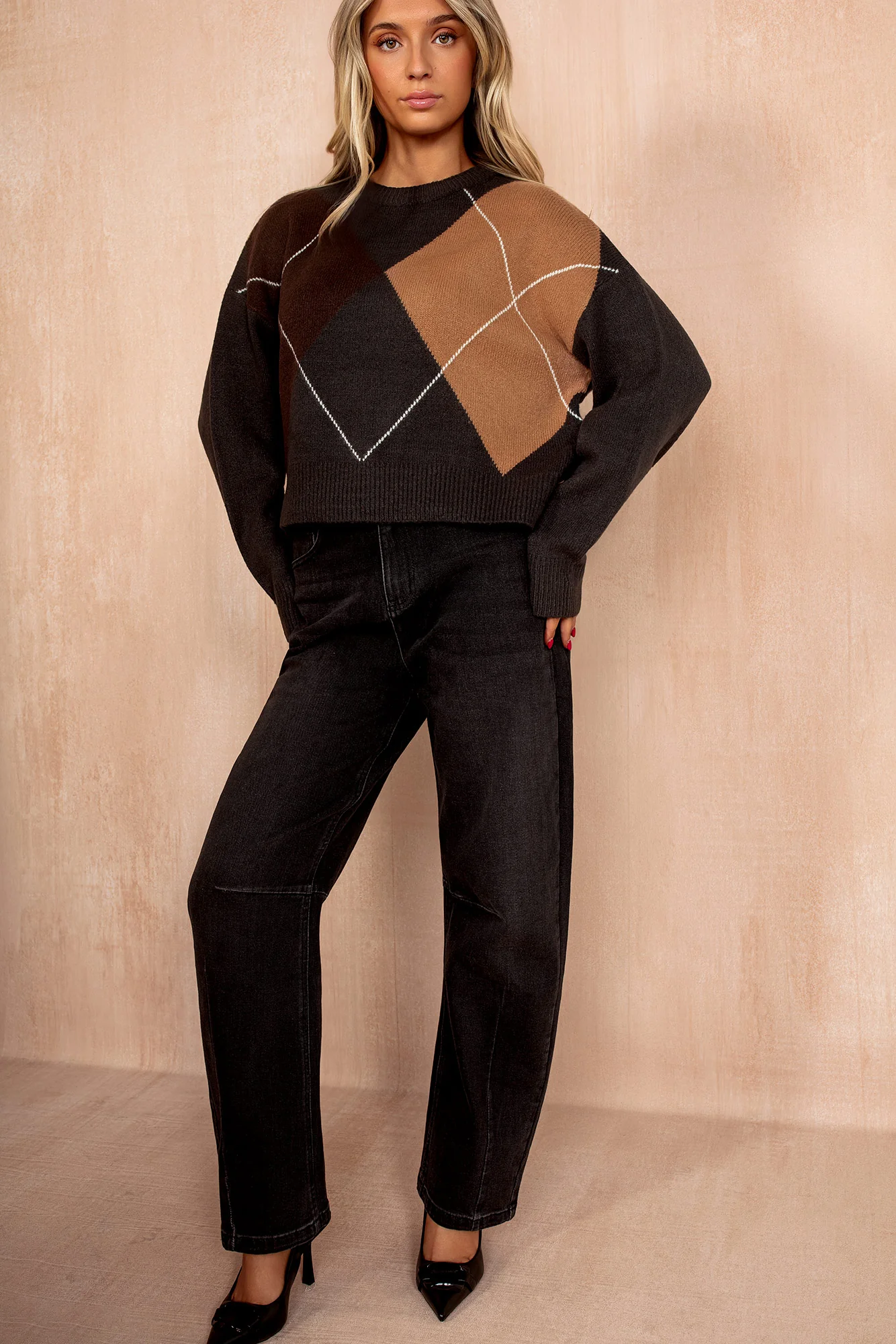 Bexley Multi Knit Argyle Jumper - Weharma