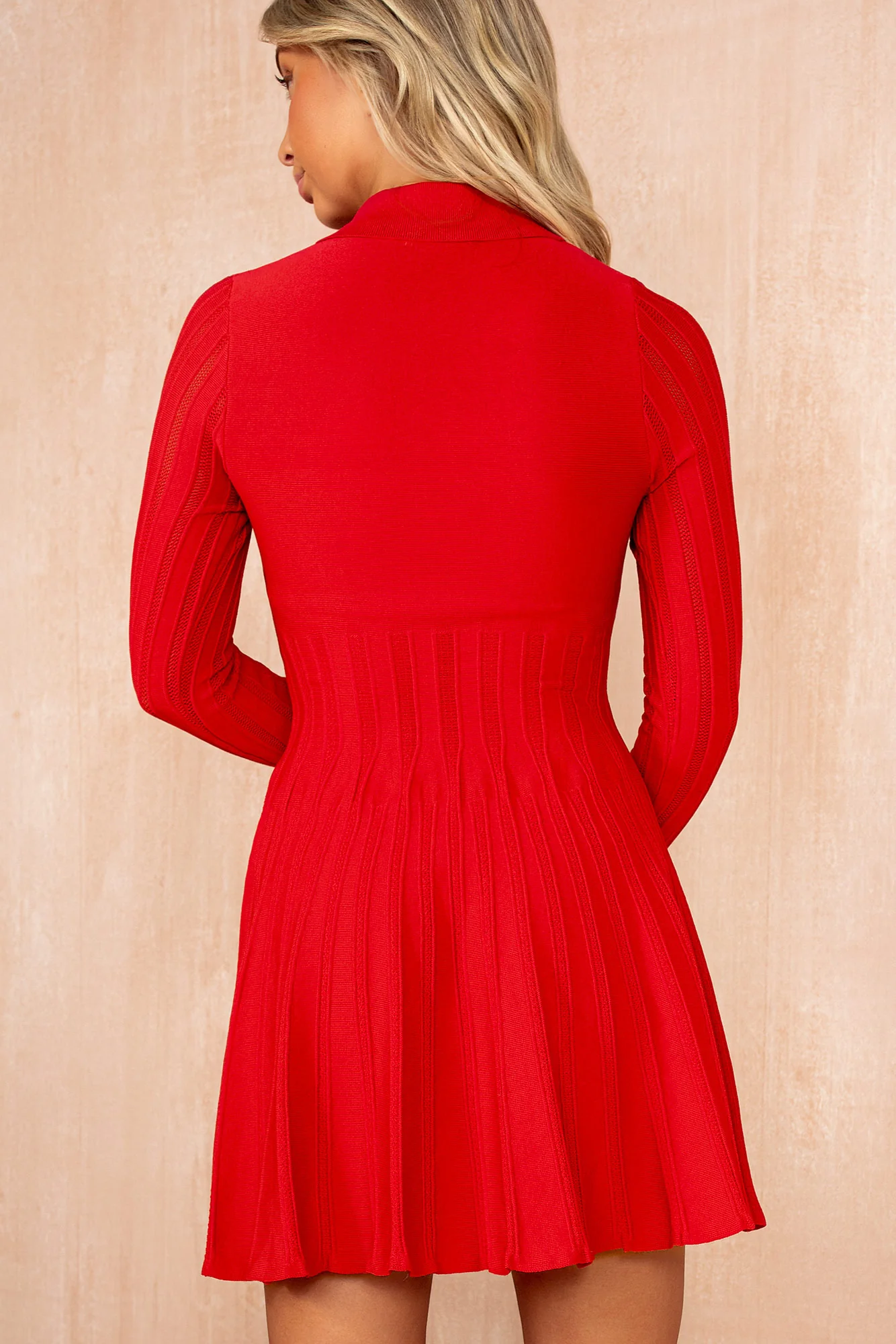 Novaleigh Red Fine Knit Skater Dress - Weharma