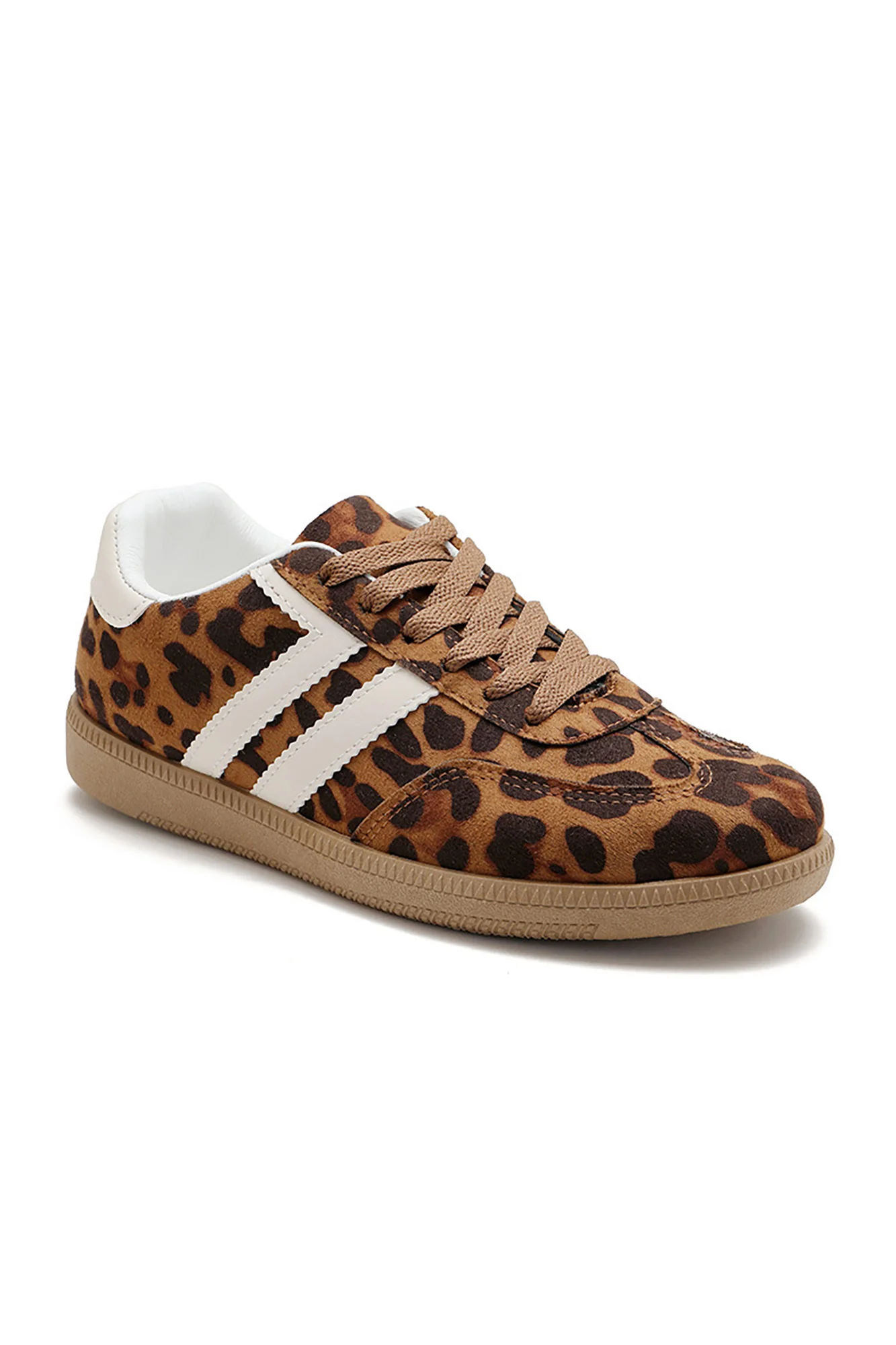 Alaina Leopard Suedette Trainers - Weharma