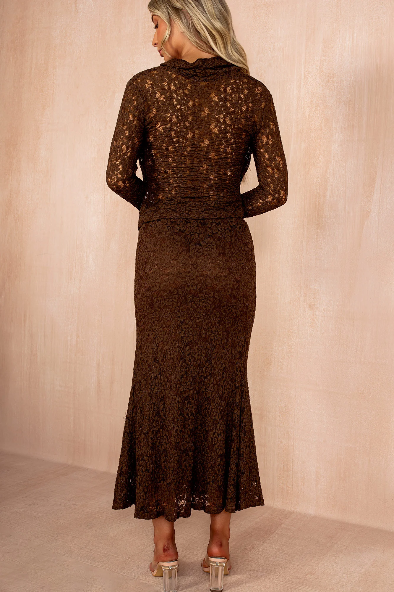 Lexi Brown Floral Lace Co Ord - Weharma