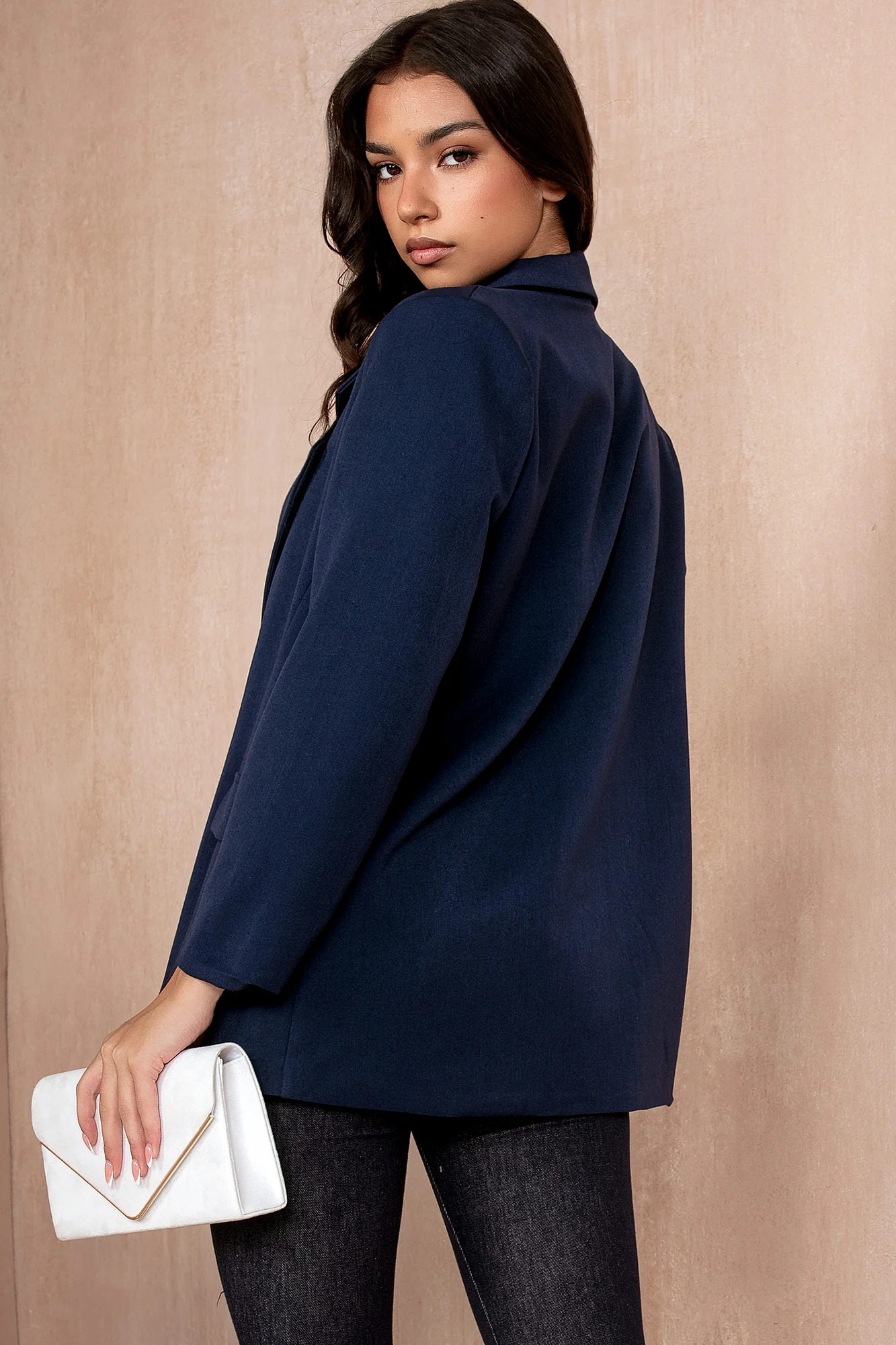 Juliana Navy Oversized Blazer - Weharma
