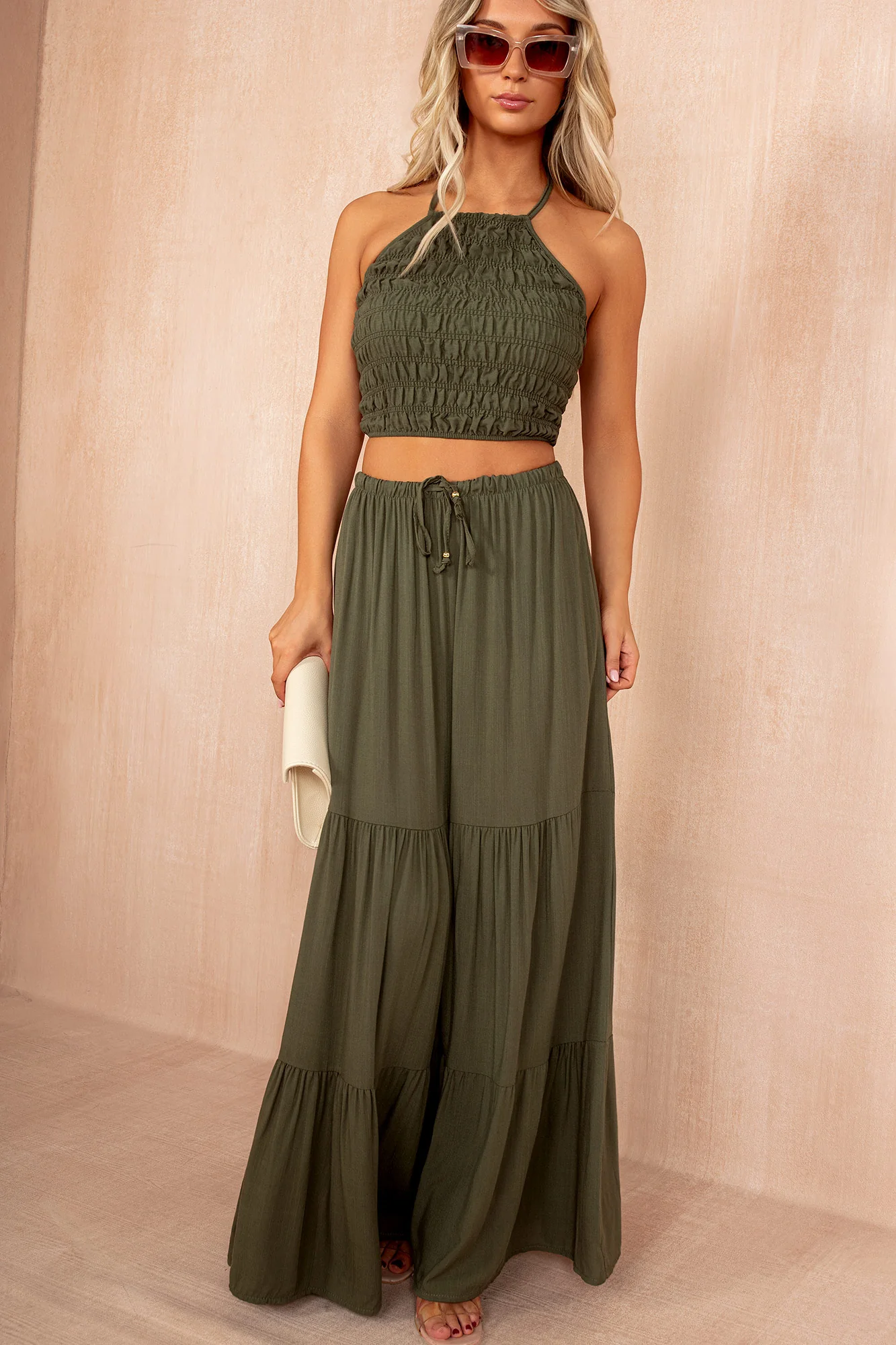 Vivian Khaki Skirt Co Ord - Weharma