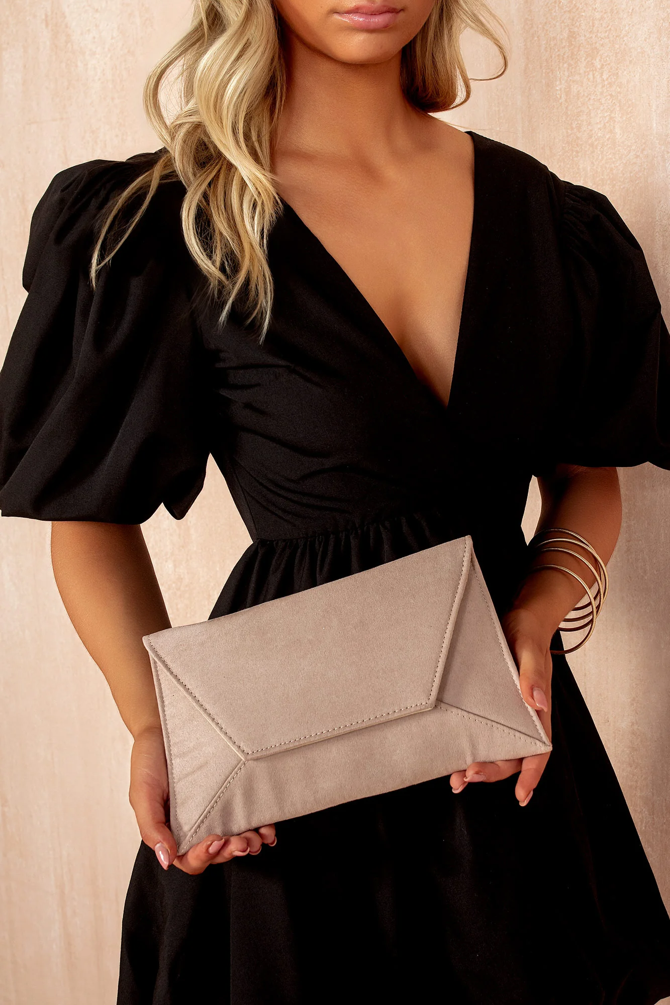 Nettie Nude Suedette Detachable Chain Bag - Weharma