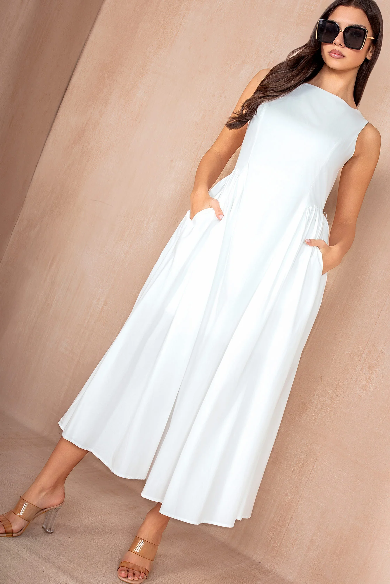 Harlow White Cotton Dress - Weharma