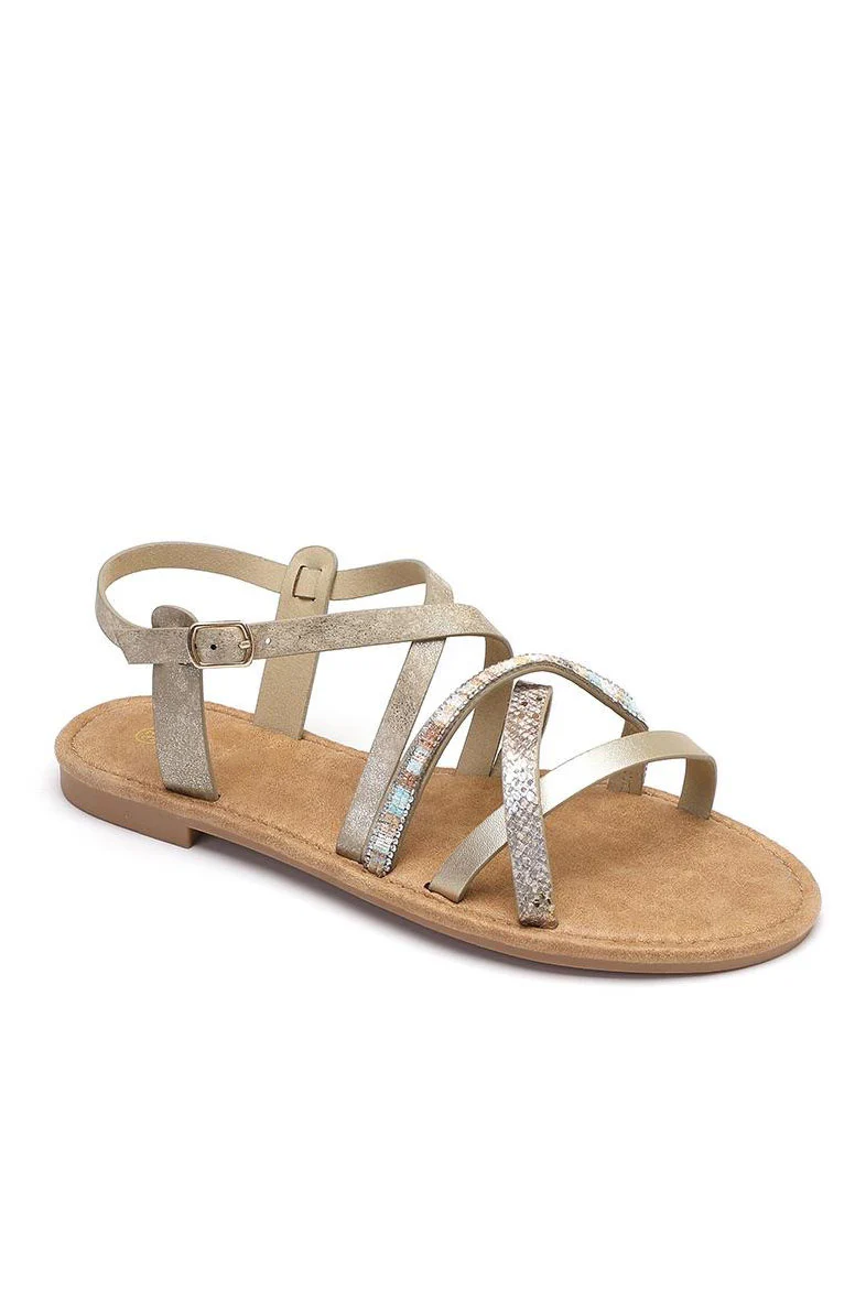 Mairead Strappy Flat Sandals - Weharma